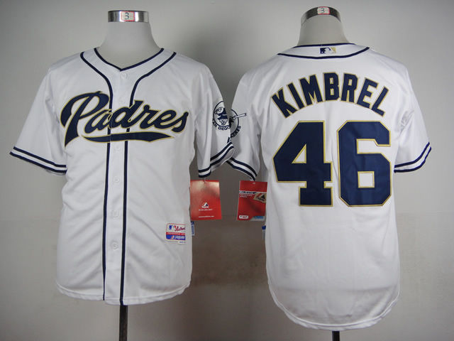 Men San Diego Padres #46 Kimbrel White MLB Jerseys->women mlb jersey->Women Jersey